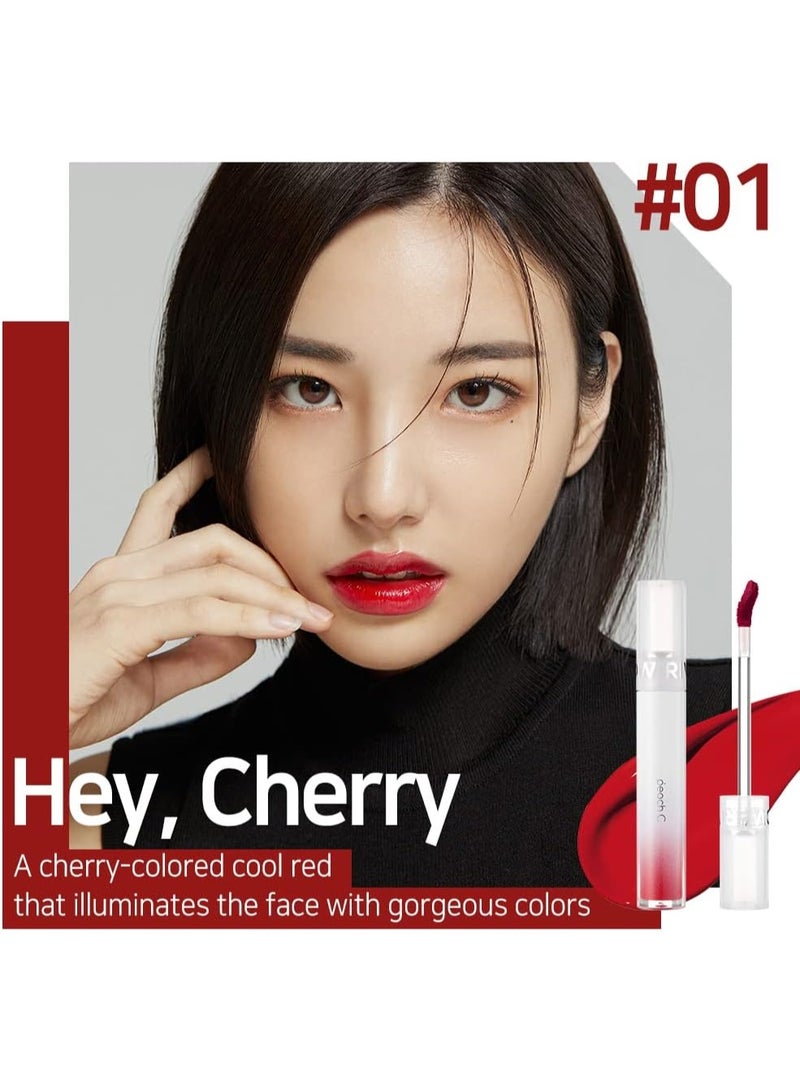 أحمر شفاه كوري Peach C River Glow – أحمر شفاه كوري فاخر – جل مائي شفاف – أحمر شفاه كوري بمظهر طبيعي – لون غني يدوم طويلاً – لمعان إضافي (لون التين) - Image 2